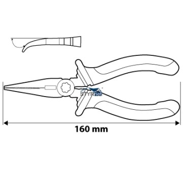 Szczypce wydłużone wygięte 160 mm