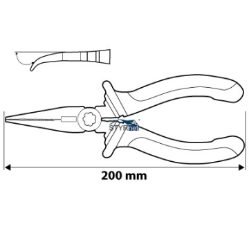 Szczypce wydłużone wygięte 200 mm