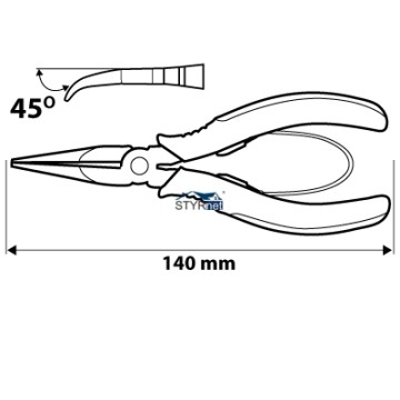 Szczypce precyzyjne wydłużone wygięte 140 mm