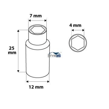 Nasadka sześciokątna 1/4", 4 mm, superlock