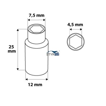 Nasadka sześciokątna 1/4", 4.5 mm, superlock