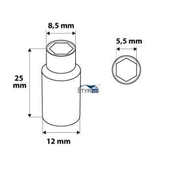 Nasadka sześciokątna 1/4", 5.5 mm, superlock