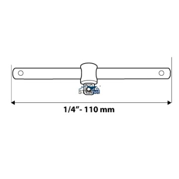 Pokrętło z kwadratem zabierającym 1/4", 110 mm