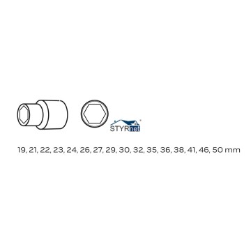 Klucze nasadowe 3/4", zestaw 21 szt.