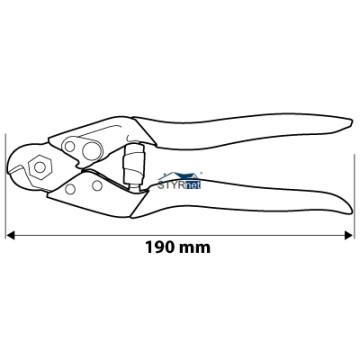 Obcinak do drutów i linek stalowych 190 mm