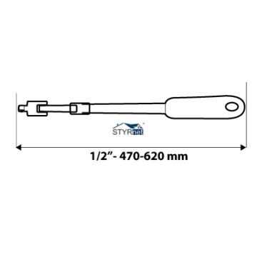 Rękojeść z przegubem teleskopowa 1/2", 470- 620 mm