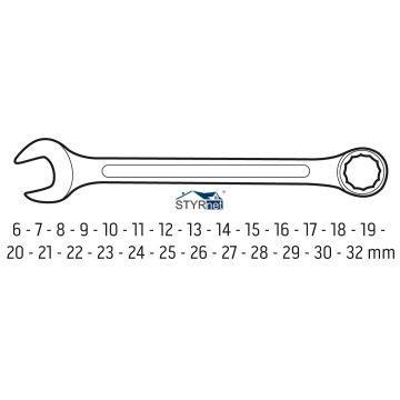 Klucze płasko-oczkowe 6-32 mm, zestaw 26 szt.