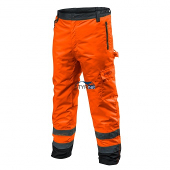 Spodnie robocze ostrzegawcze ocieplane, pomarańczowe, rozmiar XL