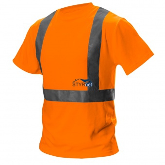 T-shirt ostrzegawczy, pomarańczowy, rozmiar M